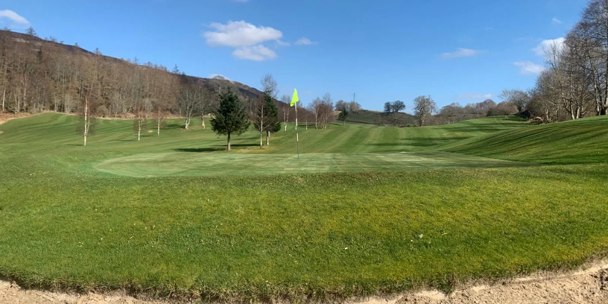 Looking back up the 9th fairway